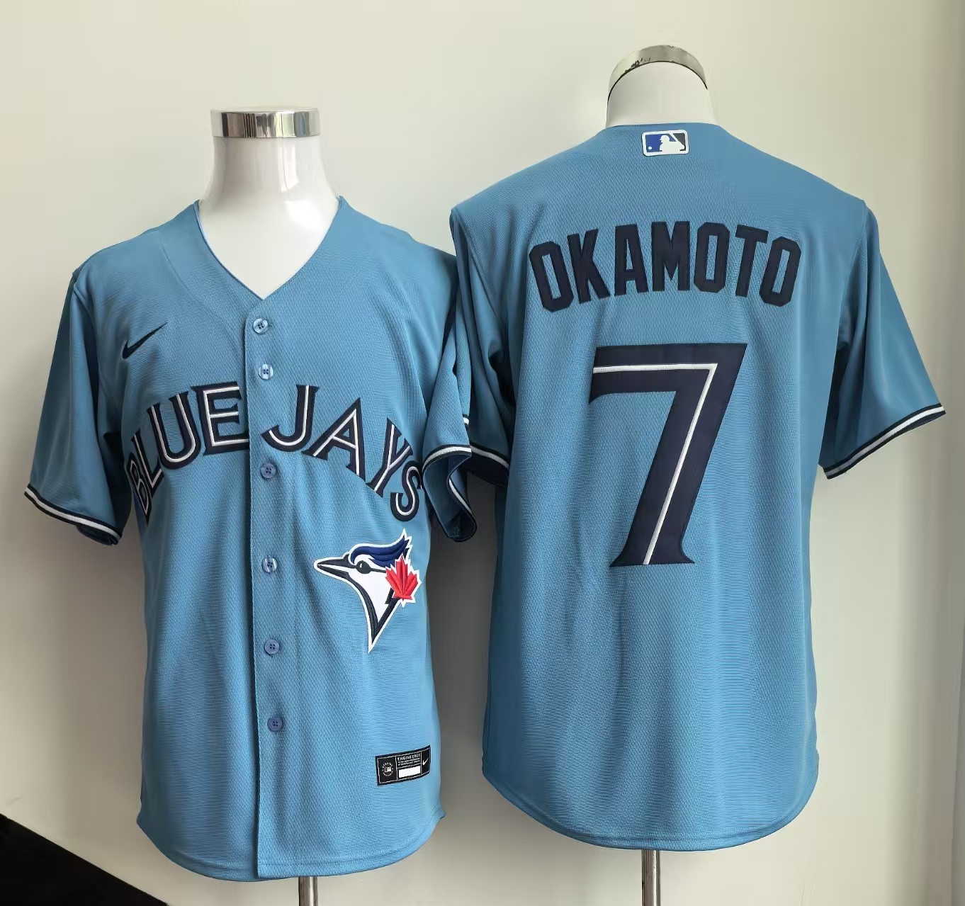 Men's Toronto Blue Jays #7 Kazuma Okamoto Blue Limited Stitched Baseball Jersey Men's Toronto Blue Jays #7 Kazuma Okamoto Blue Limited Stitched Baseball Jersey