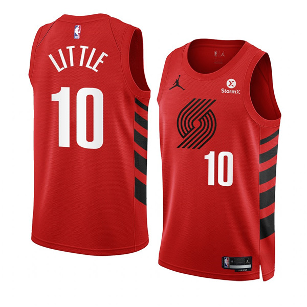 Men's Portland Trail Blazers #10 Nassir Little 2022/23 Red Statement Edition Swingman Stitched Basketball Jersey Men's Portland Trail Blazers #10 Nassir Little 2022/23 Red Statement Edition Swingman Stitched Basketball Jersey