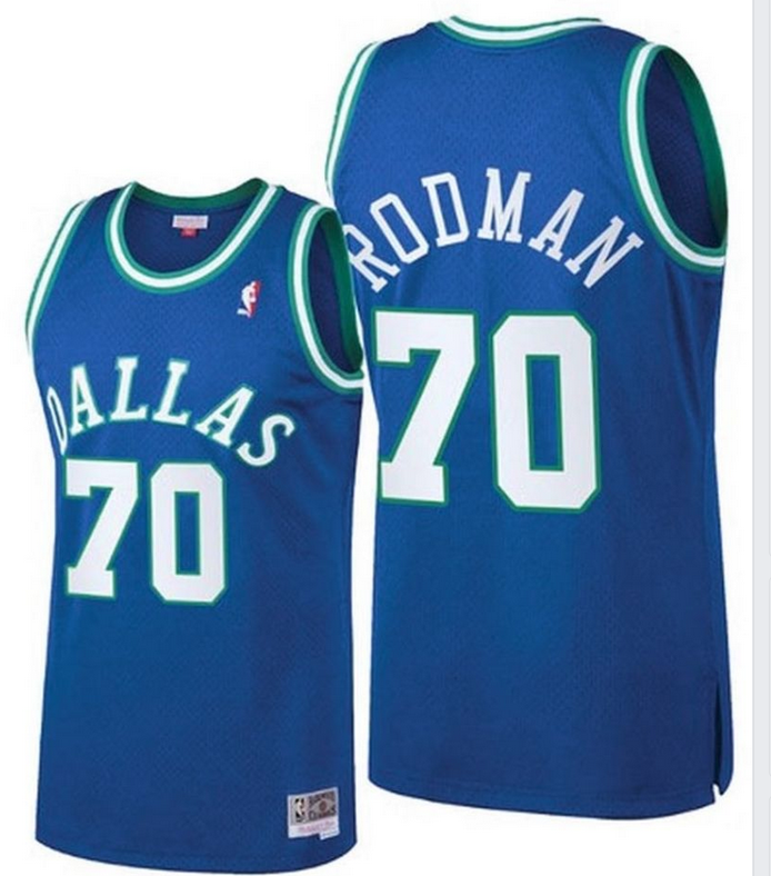 Men's Dallas Mavericks #70 Dennis Rodman Blue Throwback Stitched Jersey Men's Dallas Mavericks #70 Dennis Rodman Blue Throwback Stitched Jersey
