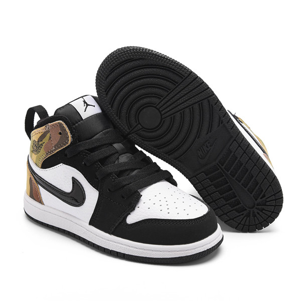 Youth Running Weapon Air Jordan 1 Black/White Shoes 1008