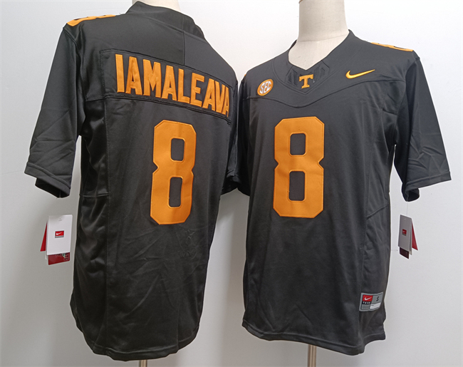 Men's Tennessee Volunteers #8 Nico Iamaleava Black F.U.S.E Stitched Jersey Men's Tennessee Volunteers #8 Nico Iamaleava Black F.U.S.E Stitched Jersey