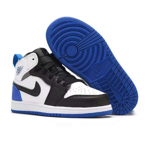 Youth Running Weapon Air Jordan 1 White/Black/Blue Shoes 10014 Youth Running Weapon Air Jordan 1 White/Black/Blue Shoes 10014