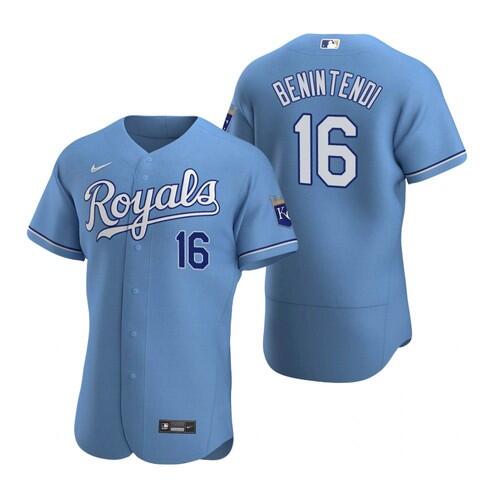 Men's Kansas City Royals #16 Andrew Benintendi Light Blue Flex Base Stitched Jersey Men's Kansas City Royals #16 Andrew Benintendi Light Blue Flex Base Stitched Jersey