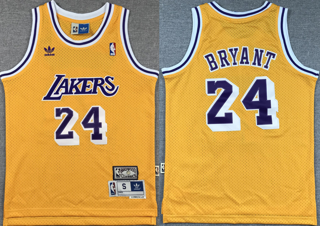 Youth Los Angeles Lakers #24 Kobe Bryant Yellow Stitched Basketball Jersey Youth Los Angeles Lakers #24 Kobe Bryant Yellow Stitched Basketball Jersey