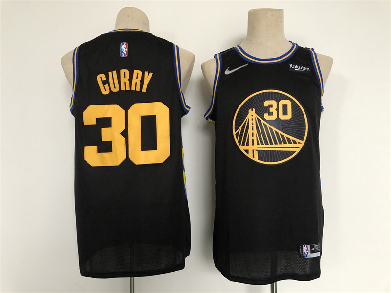 Men's Golden State Warriors #30 Stephen Curry 75th Anniversary Black Stitched Basketball Jersey Men's Golden State Warriors #30 Stephen Curry 75th Anniversary Black Stitched Basketball Jersey