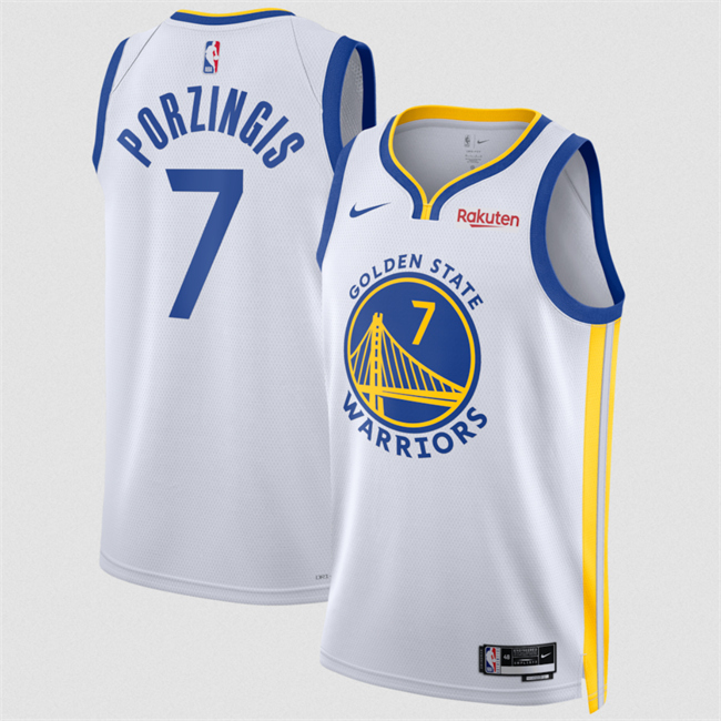 Men's Golden State Warriors #7 Kristaps Porzingis White 2026 Association Edition Swingman Stitched Basketball Jersey