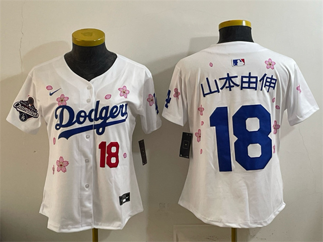 Youth Los Angeles Dodgers #18 山本由伸 White 2025 World Series Champions Patch Tokyo Series Limited Stitched Baseball Jersey Youth Los Angeles Dodgers #18 山本由伸 White 2025 World Series Champions Patch Tokyo Series Limited Stitched Baseball Jersey