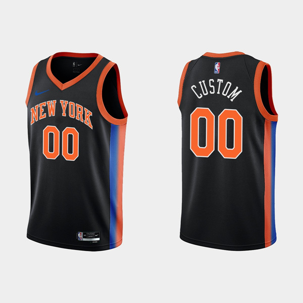 Men's New York Knicks Active Player 2022/2023 Black City Edition Custom Stitched NBA Jersey Men's New York Knicks Active Player 2022/2023 Black City Edition Custom Stitched NBA Jersey