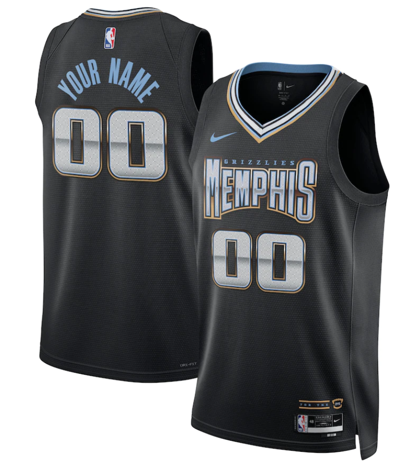 Men's Memphis Grizzlies Active Player Custom Black 2022/2023 City Edition Stitched Jersey Men's Memphis Grizzlies Active Player Custom Black 2022/2023 City Edition Stitched Jersey