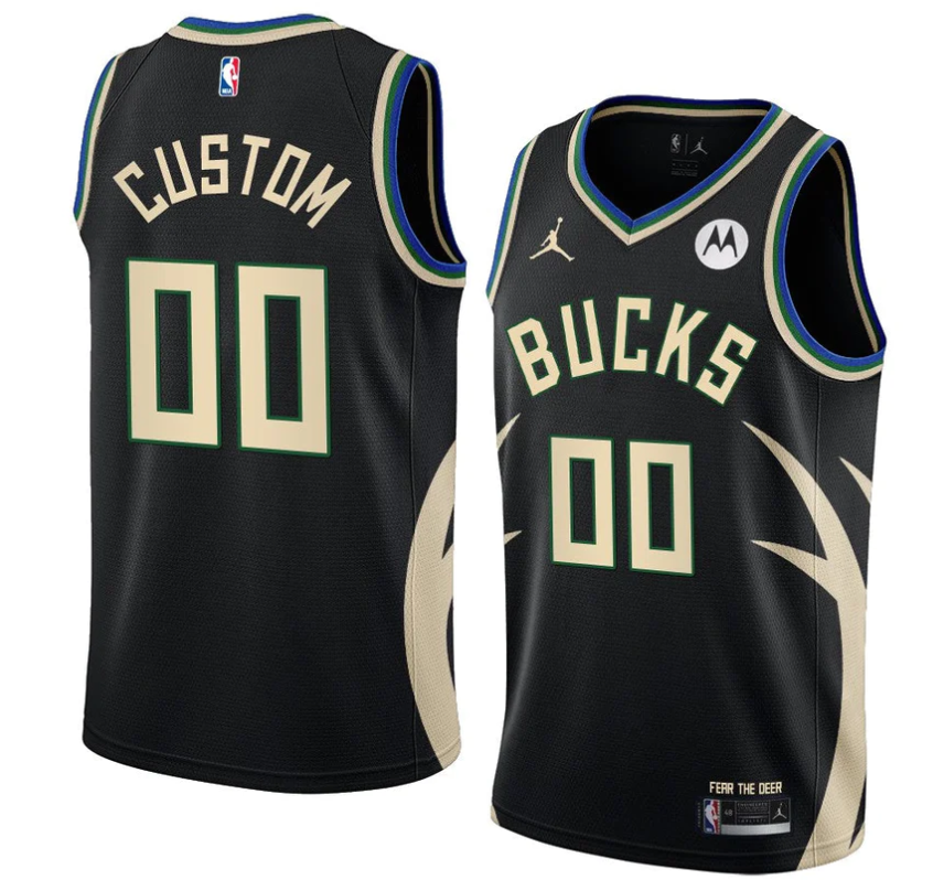 Youth Milwaukee Bucks Active Player Custom Black Statement Edition Swingman Stitched Jersey