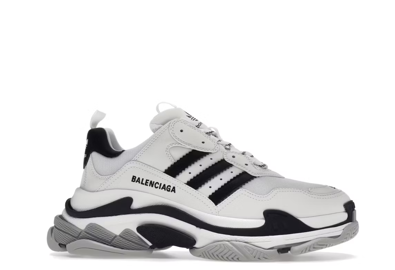 Men's Adidas Balenciaga x adidas Triple White/Black Shoes 085 Men's Adidas Balenciaga x adidas Triple White/Black Shoes 085