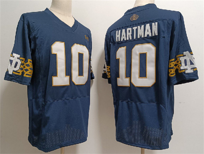 Men's Notre Dame Fighting Irish #10 Sam Hartman Navy With Name Limited Stitched Jersey Men's Notre Dame Fighting Irish #10 Sam Hartman Navy With Name Limited Stitched Jersey