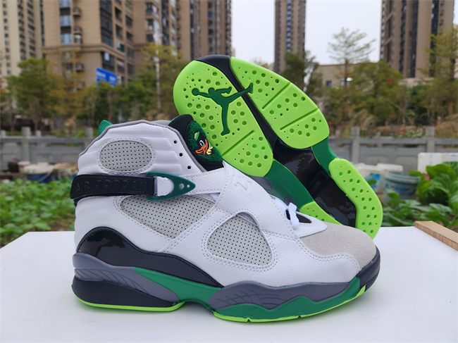 Men's Running Weapon Air Jordan 8 Shoes Grey/White 009