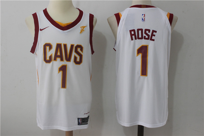 Men's Nike Cleveland Cavaliers #1 Derrick Rose White Stitched NBA Jersey Men's Nike Cleveland Cavaliers #1 Derrick Rose White Stitched NBA Jersey