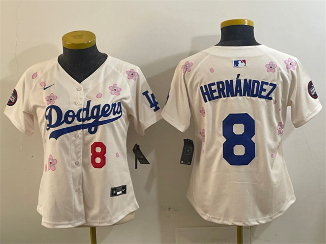 Youth Los Angeles Dodgers #8 Enrique Hernández Cream 2025 Tokyo Series Limited Stitched Baseball Jersey Youth Los Angeles Dodgers #8 Enrique Hernández Cream 2025 Tokyo Series Limited Stitched Baseball Jersey