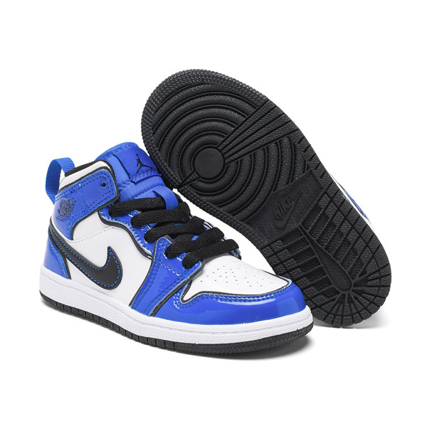 Youth Running Weapon Air Jordan 1 White/Blue Shoes 2d0029