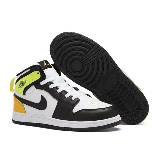 Youth Running Weapon Air Jordan 1 White/Black Shoes 10030