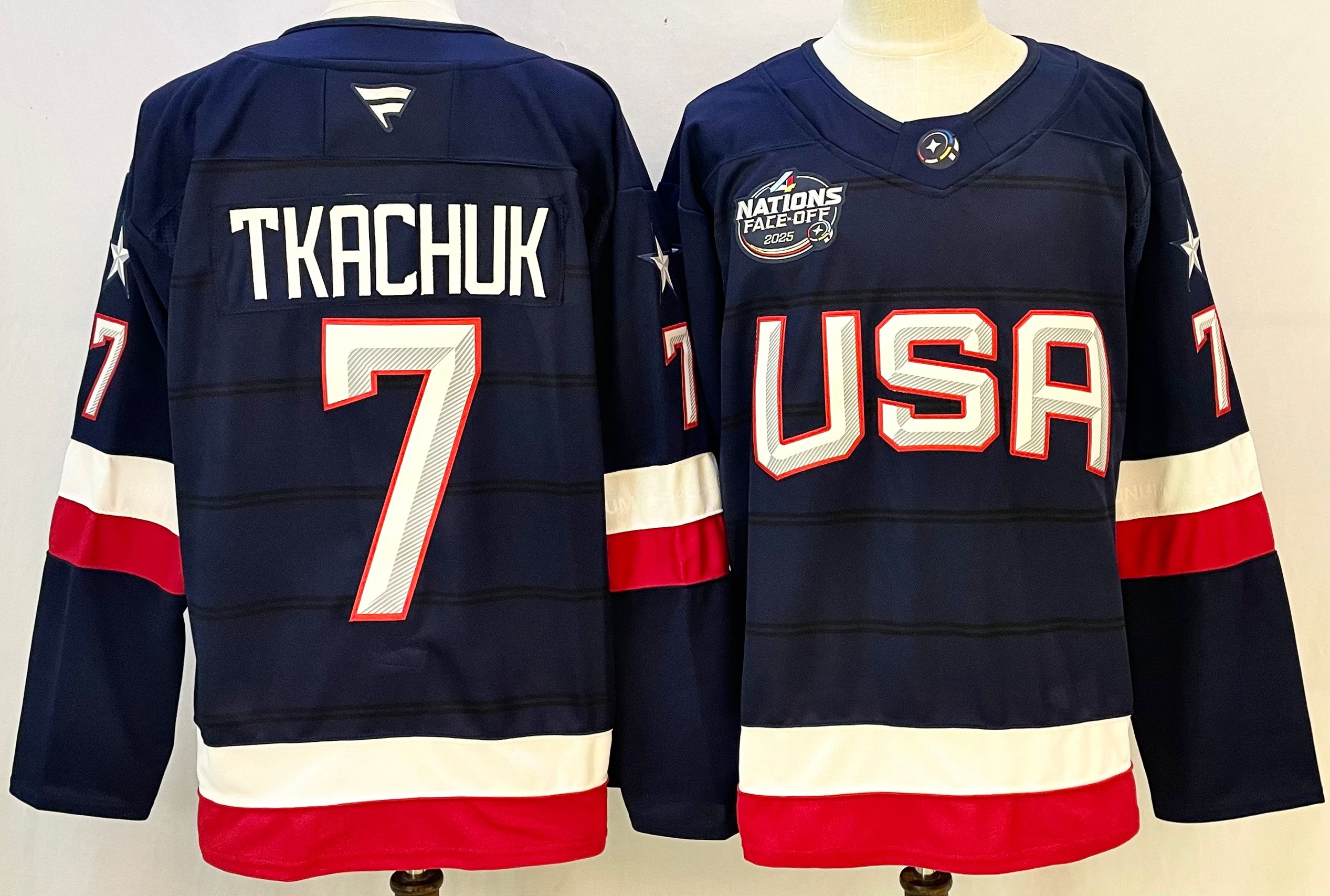 Men's USA #7 Keith Tkachuk Navy 2025 4 Nations Face-Off Stitched Jersey Men's USA #7 Keith Tkachuk Navy 2025 4 Nations Face-Off Stitched Jersey
