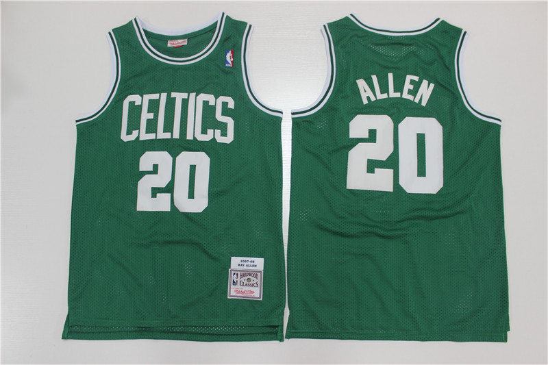 Men's Boston Celtics #20 Ray Allen 2007-08 Green Throwback Stitched Jersey Men's Boston Celtics #20 Ray Allen 2007-08 Green Throwback Stitched Jersey