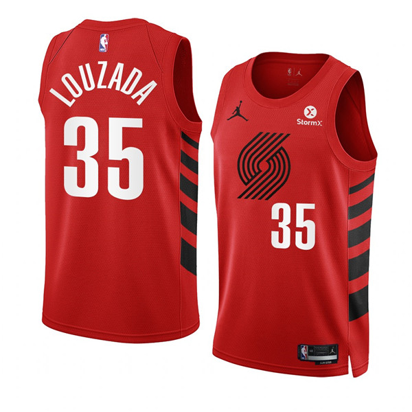 Men's Portland Trail Blazers #35 Didi Louzada 2022/23 Red Statement Edition Swingman Stitched Basketball Jersey Men's Portland Trail Blazers #35 Didi Louzada 2022/23 Red Statement Edition Swingman Stitched Basketball Jersey
