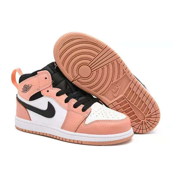 Youth Running Weapon Air Jordan 1 White/Pink Shoes 20035