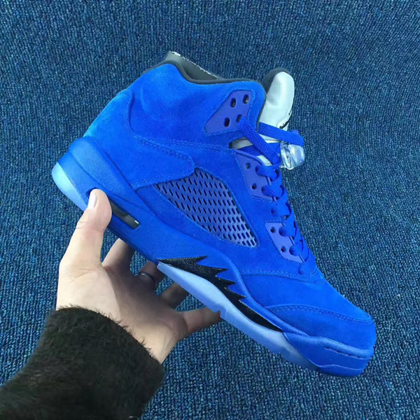 Men's Running Weapon Air Jordan 5 Blue Shoes 063 Men's Running Weapon Air Jordan 5 Blue Shoes 063