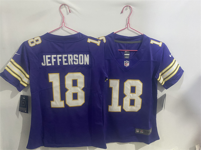 Youth Minnesota Vikings #18 Justin Jefferson Purple Throwback Vapor Limited Stitched Football Jersey Youth Minnesota Vikings #18 Justin Jefferson Purple Throwback Vapor Limited Stitched Football Jersey