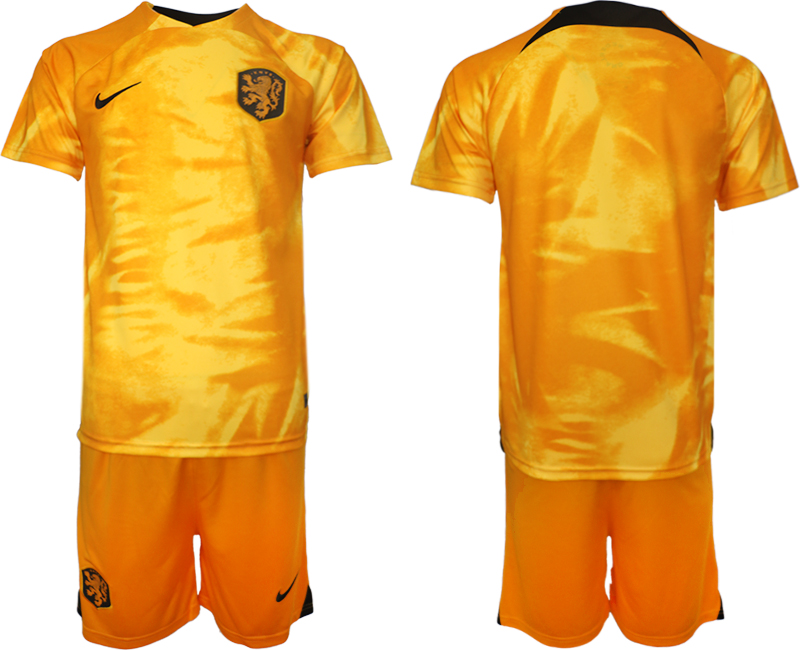 Men's Netherlands Blank Orange Home Soccer Jersey Suit Men's Netherlands Blank Orange Home Soccer Jersey Suit