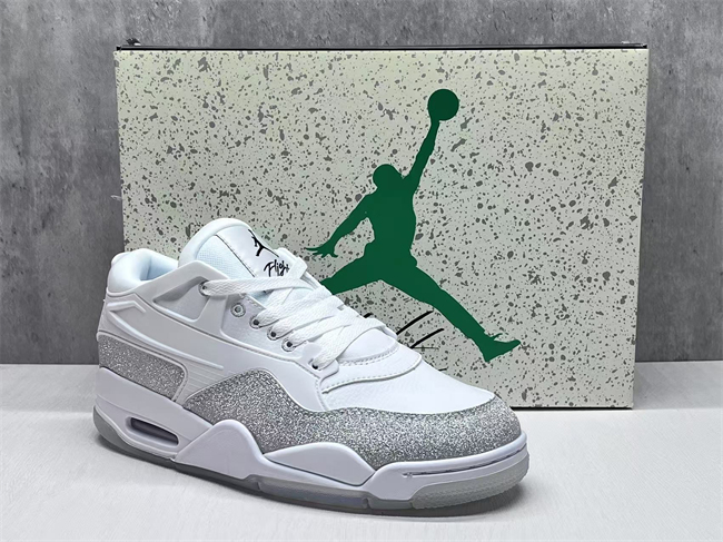 Men's Hot Sale Running weapon Air Jordan 4 White/Gray Shoes 0225 Men's Hot Sale Running weapon Air Jordan 4 White/Gray Shoes 0225
