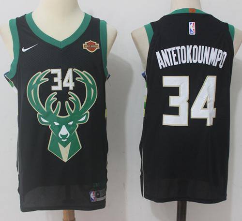 Men's Milwaukee Bucks #34 Giannis Antetokounmpo Black Swingman Stitched NBA Jersey Men's Milwaukee Bucks #34 Giannis Antetokounmpo Black Swingman Stitched NBA Jersey