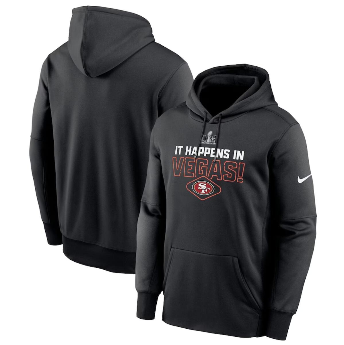 Men's San Francisco 49ers Black Super Bowl LVIII Lockup Pullover Hoodie Men's San Francisco 49ers Black Super Bowl LVIII Lockup Pullover Hoodie