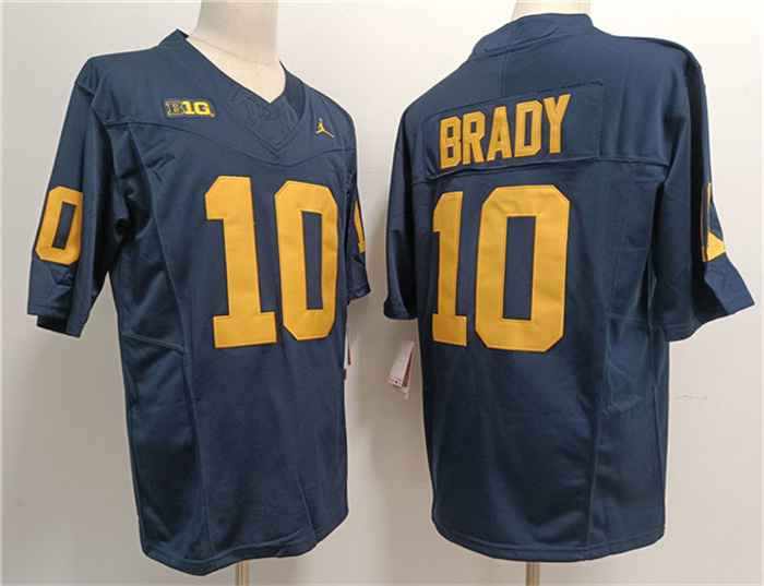 Men's Michigan Wolverines #10 Tom Brady Navy Stitched Jersey Men's Michigan Wolverines #10 Tom Brady Navy Stitched Jersey