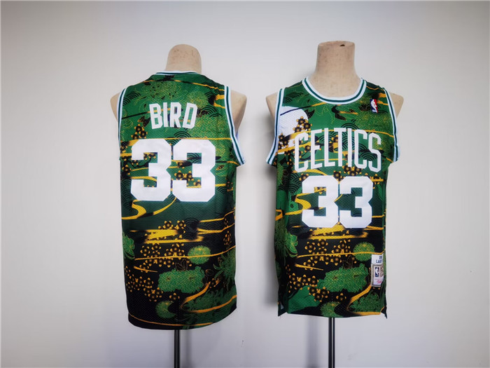 Men's Boston Celtics #33 Larry Bird Green/Black Throwback Stitched Jersey Men's Boston Celtics #33 Larry Bird Green/Black Throwback Stitched Jersey