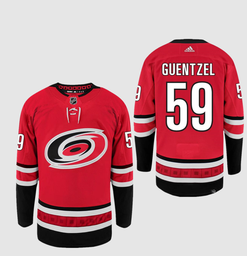 Men's Carolina Hurricanes #59 Jake Guentzel Red Stitched Jersey Men's Carolina Hurricanes #59 Jake Guentzel Red Stitched Jersey