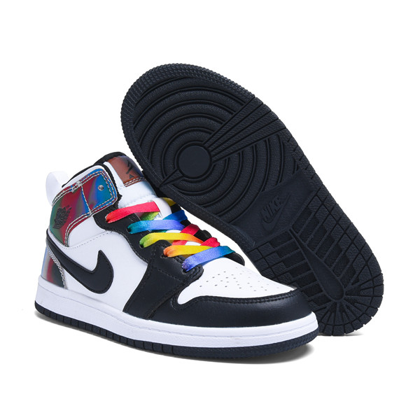 Youth Running Weapon Air Jordan 1 White/Black Shoes 20037 Youth Running Weapon Air Jordan 1 White/Black Shoes 20037
