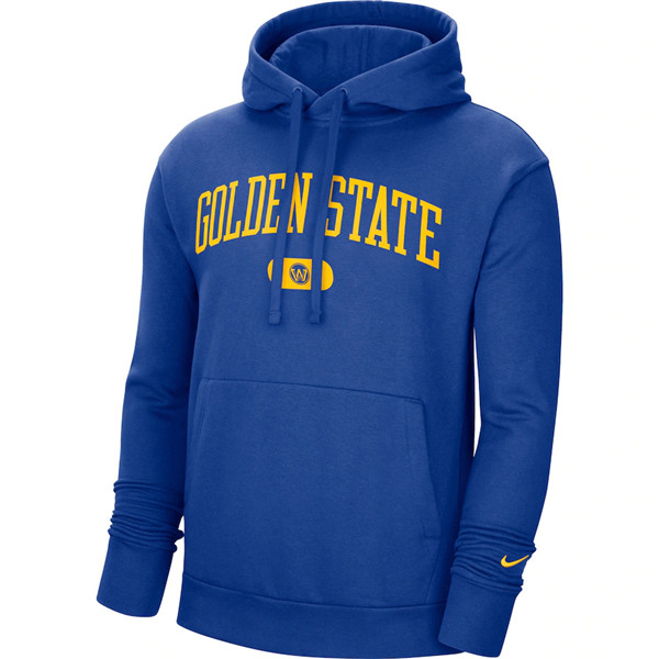 Men's Golden State Warriors 2021 Blue Heritage Essential Pullover Hoodie Men's Golden State Warriors 2021 Blue Heritage Essential Pullover Hoodie