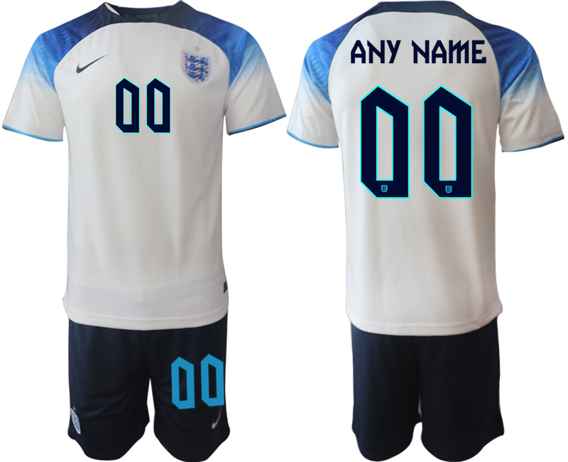 Men's England Custom White Home Soccer Jersey Suit Men's England Custom White Home Soccer Jersey Suit