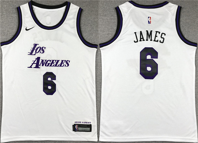 Youth Los Angeles Lakers #6 LeBron James White Stitched Basketball Jersey Youth Los Angeles Lakers #6 LeBron James White Stitched Basketball Jersey