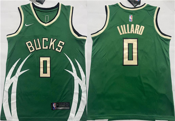 Men's Milwaukee Bucks #0 Damian Lillard Green Icon Edition Stitched Basketball Jersey Men's Milwaukee Bucks #0 Damian Lillard Green Icon Edition Stitched Basketball Jersey