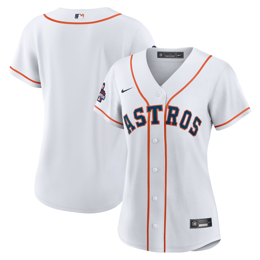 Women's Houston Astros Blank White 2022 World Series Champions Cool Base Stitched Baseball Jersey(Run Small) Women's Houston Astros Blank White 2022 World Series Champions Cool Base Stitched Baseball Jersey(Run Small)