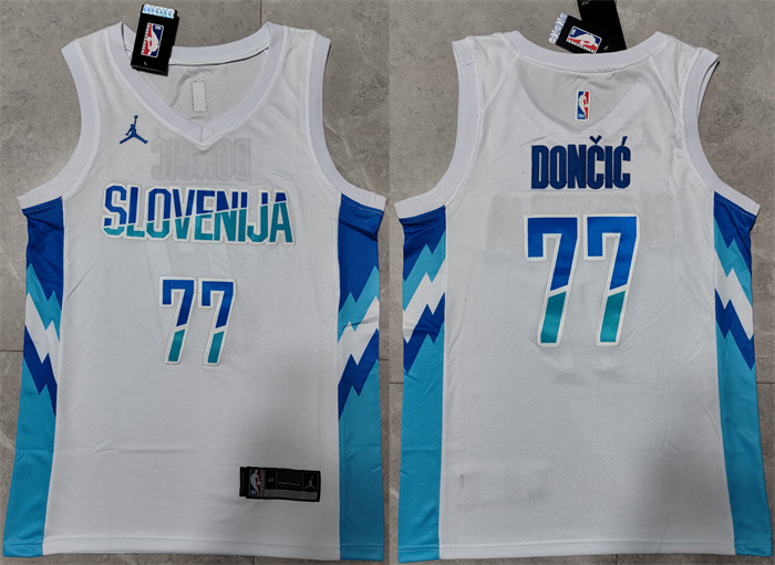 Men's Dallas Mavericks #77 Luka Doncic White Stitched Jersey Men's Dallas Mavericks #77 Luka Doncic White Stitched Jersey