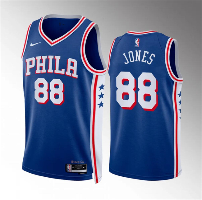 Men's Philadelphia 76ers #88 Kai Jones Royal Icon Edition Stitched Jersey Men's Philadelphia 76ers #88 Kai Jones Royal Icon Edition Stitched Jersey