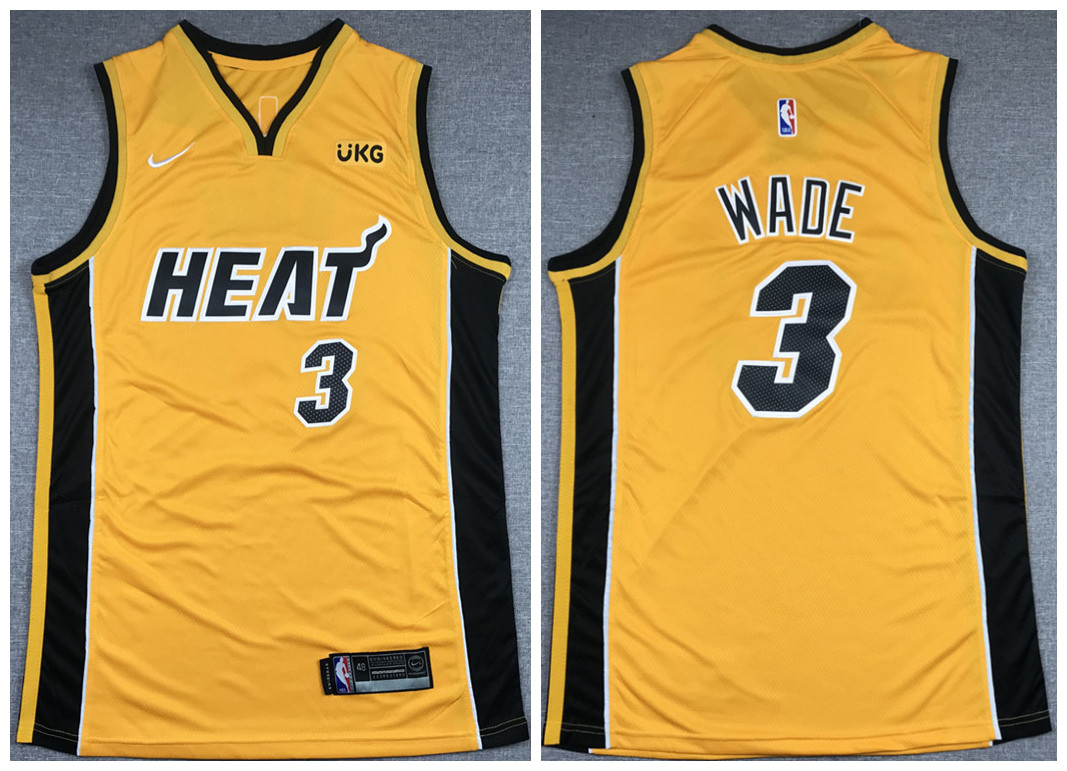 Men's Miami Heat #3 Dwyane Wade Gold Stitched NBA Jersey Men's Miami Heat #3 Dwyane Wade Gold Stitched NBA Jersey