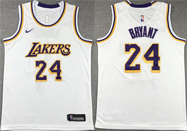 Youth Los Angeles Lakers #24 Kobe Bryant White Stitched Basketball Jersey Youth Los Angeles Lakers #24 Kobe Bryant White Stitched Basketball Jersey