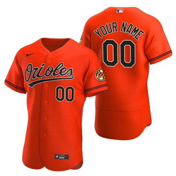 Men's Baltimore Orioles ACTIVE PLAYER Custom Orange Flex Base Stitched Jersey Men's Baltimore Orioles ACTIVE PLAYER Custom Orange Flex Base Stitched Jersey