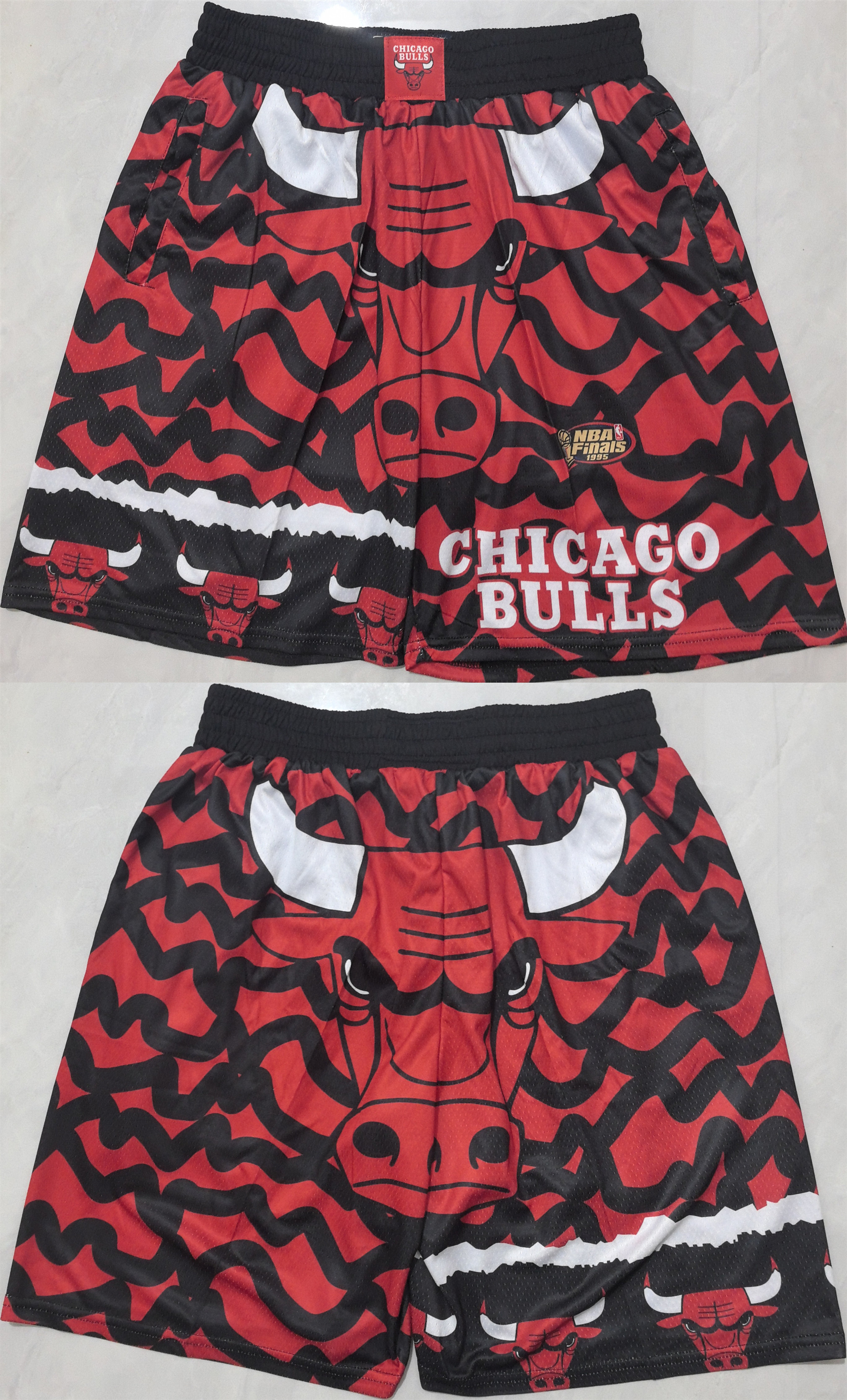 Men's Chicago Bulls Black/Red Shorts (Run Small) Men's Chicago Bulls Black/Red Shorts (Run Small)