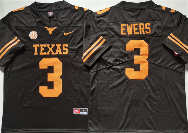 Men's Tennessee Vols #3 Quinn Ewers Black Stitched Jersey Men's Tennessee Vols #3 Quinn Ewers Black Stitched Jersey