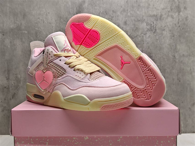 Women's Running weapon Jordan 4 Pink Shoes 061