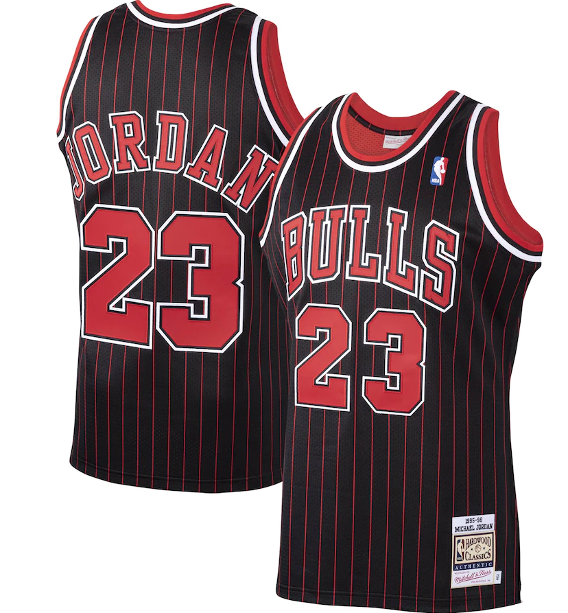 Men's Chicago Bulls #23 Michael Jordan Black Mitchell & Ness Hardwood Classics 1995-96 Stitched Jersey Men's Chicago Bulls #23 Michael Jordan Black Mitchell & Ness Hardwood Classics 1995-96 Stitched Jersey