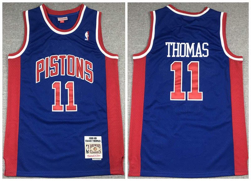 Men's Detroit Pistons #11 Isiah Thomas 1988-89 Red Throwback Stitched Jersey Men's Detroit Pistons #11 Isiah Thomas 1988-89 Red Throwback Stitched Jersey